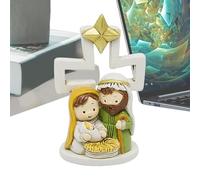Statue de la Sainte Famille - Crèche de Noël familiale | Centre de Table de Naissance de Jésus - Figurines de crèche de Noël Marie-Joseph bébé Jésus, pour, Tissu antigel, Protection Contre Le