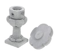 Statue de Mini Pagode en Pierre Reconstituée, Démontable, pour Bonsaï | Décoration de Jardin Extérieure, Légère et Portable, Style Classique Élégant, Toiture Amovible