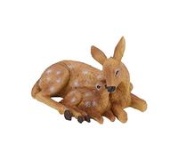 Statue de Nains de Jardin en Forme d'animaux, Figurines de Cerf, Statue de Cerf, Sculpture en Résine, Ornement, Figurines de Biche et de Faon pour Jardin et Maison