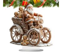 Statue de Noël, Image Acrylique 2D, Ornement de Père Noël, équitation, quadricycle, Sculpture de Noël avec Support pour Salon, Chambre à Coucher, dés