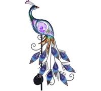 Statue de paon en métal de 80 cm, lumière solaire LED, ornement décoratif pour jardin, éclairage de terrasse et balcon