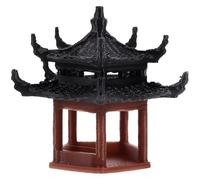 Statue de Pavillon Miniature Décorative pour Aquarium, Jardin Zen Noir | Plastique, Aspect Réaliste et Gain de Place, pour Mini Jardin, Succulentes, Bassin et Coin Contemplation