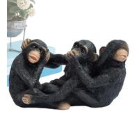 Statue de singe décorative | Sculpture en résine de singes de la sagesse de | Kit de statue miniature en résine de singe pour la maison, le jardin, le balcon, le salon, la cour, le bureau