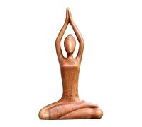 Statue de yoga - Sculpture de méditation de yoga en bois, figurine de yoga fabriquée à la main | Figurine élégante de femme de yoga, statue de jardin méditante pour la maison et la décoration de salon