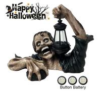 Statue De Zombie En Résine Lanterne D'halloween, Figurines De Paysage De Jardin, Sculpture De Film D'horreur De Bureau, Décoration Artisanale De Maison