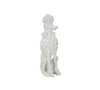 Statue Déco Chien "Caniche Assis" 61cm Blanc