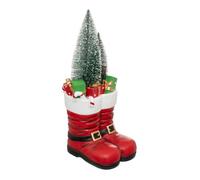 Statue Déco en Résine ""Bottes de Père Noël"" 55cm Rouge