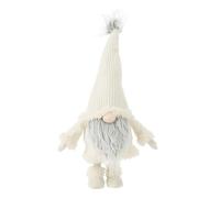 Statue Déco Lutin Barbe 59cm Blanc & Gris