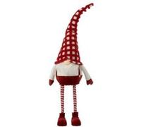 Statue Déco Lutin Chapeau à Carreaux 80cm Rouge