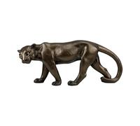 Statue décorative Panthère - Sculpture en marbre coulé effet bronze - 31 cm - Fait main en Grèce