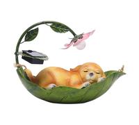Statue Décorative Suspendue en Forme d'animal, Lampe Solaire pour Patio, Décoration de Jardin pour Pelouse, Chien Jaune