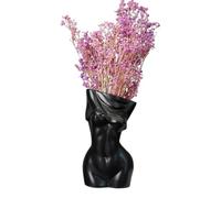 Statue en céramique - Vase personnalisé for Corps féminin, Pot de jardinière, Sculpture d'art décoratif | Black