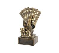 Statue en Résine de 4,52 Pouces de Hauteur - Trophée de Poker de Luxe sur Base Carrée | Figurine Décorative avec Gravure Personnalisée, Idéale pour Collection et Décoration Moderne d'Étagère