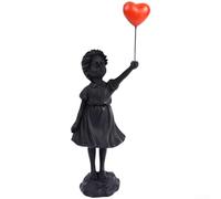 Statue en résine de style Banksy, décoration de jardin peinte à la main pour décoration d'intérieur, salon, entrée, couleurs noir et blanc disponibles (A)