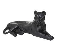 Atmosphera - Statuette léopard Coucher - résine - Noir - H38 cm