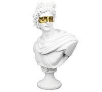 Statue grecque classique de 35,6 cm en résine représentant le buste de David blanc, grande déesse romaine sculpture, figurine pour décoration d'intérieur (masque de David blanc)