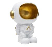 Home Deco Factory Statue Astronaute HD0159 - Vide-poche en résine 20 cm Blanc et Or