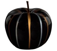 Statue - HOME DECO FACTORY - Pomme Décorative - Élégante - Noir et Argent