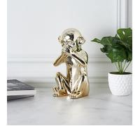 HOME DECO FACTORY – Statue singe HD0006 – Résine dorée, Hauteur 28 cm, design moderne