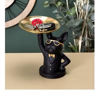 Home Deco Factory Sculpture décorative HD1301 Bouledogue vide-poche 23 cm Noir polyrésine