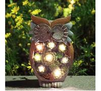 Statue Jardin Extérieur Animaux Décoration, Lumière Solaire Hibou en Résine à Énergie Solaire, Lampe Lumineuse Jardin Figurine Anima