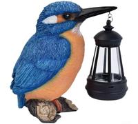 Statue Jardin Hibou Résine Lumière LED Décoration Extérieure Imperméable pour Allée Terrasse Pelouse 18x10x17cm