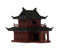 Statue Miniature de Kiosque Japonais Marron en Plastique, Décor Classique | Finition Peinte à Main, Détail Artisanal Soigné, pour Bureau, Terrarium, Jardin Féerique