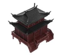 Statue Miniature de Pagode Japonaise Marron en Plastique pour Aquarium | Décor Compact au Rendu Réaliste, Style Asiatique et Chinois, pour Gravier, Bureau, Bonsaï et Micro-paysages