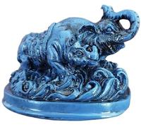 Statue Rhinocéros Eléphant Bleu Feng Shui - Feng Shui - Décoration Zen et Feng Shui - Statue décoration Feng Shui - Remède Protection Feng Shui