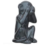 Statue singe modèle "ne voit aucun mal" en céramique collection MONKEY noir