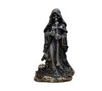 Statue Sinistre, Figurine Tenant Une Croix, Faucheuse Squelette avec Cape, décoration Gothique de Bureau à Domicile, Ornements de Table d'halloween (C)