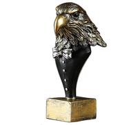 Statue Tête d'aigle Rétro, Figurine en Résine pour Décor De Bureau À Domicile, 15 Cm