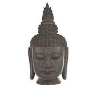 Statue Tête de Bouddha - ATMOSPHERA - 64cm - Effet Pierre - Résine - Usage Intérieur/Extérieur