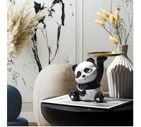 THE CONCEPT FACTORY - HD0524 Statue Panda Vide-Poche Kawaii - Décoration Pratique pour Rangements - Conçu pour Clés et Bijoux - Hauteur 18 cm - Couleur Noir Blanc Or