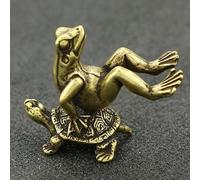 Statue Tortue Grenouille en Laiton Massif 3.5cm pour déco Statue | Laiton massif , finition antique, design tortue grenouille, 3.5cm compact, pour idéal bureau salon