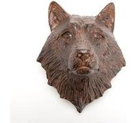 Statue : Trophée Loup marron 20 cm - Amadeus - Marron - Résine Marron G