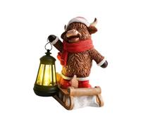 Statue Vache Décorative Décoration Lanterne Lumineuse LED Solaire en Résine