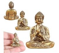 Statues De Bouddha Mini Bouddha Assis Figurine 3pcs 1.14x0.87inch Miniature Portable Statue Décorative Cadeau Décoration Pour Hôtel Bureau Salon Méditation Jardin Extérieur Statues De Bouddha Pour