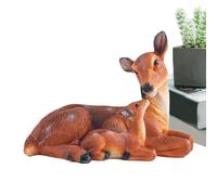 Statues de cerf de Jardin, Figurine de cerf Mignon, Sculpture extérieure en résine, modèle d'animal décoratif pour pelouse, Parc, décoration d'intérieur, matériaux Robustes, 20 x 14,5 x 13 cm