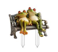 Statues De Grenouille De Jardin - Banc De Couple De Grenouilles, Ornements Décoratifs Plats En Acrylique 2D, Figurines De Patio Extérieur | Maison Porche Arrière-cour Bibliothèque Tablette Merveilleus