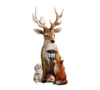 Statues De Jardin En Résine Solaire, Figurines De Cerf, Lapin, Loup, Décoration De Noël, Bricolage, Accessoires D'extérieur