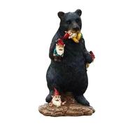 Statues d'ours en résine pour l'extérieur Mange les nains | Statue d'ours de jardin pour jardin, terrasse, pelouse, ferme, cabane, décoration de cuisine, amoureux de la nature