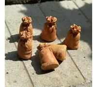 Statues miniatures en toile de jute réalistes fabriquées en résine, 10 pièces, pour plusieurs scènes, décoration de noël pour la maison 10 pièces