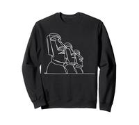 Statues Moai Dessin au Trait Passionné d'Île de Pâques Sweatshirt