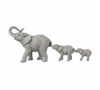 Statuette 3 Eléphants 57cm Gris