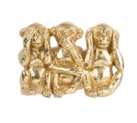 Statuette 3 singes de la sagesse dorée H7 10x7x5cm Doré