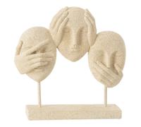 Statuette 3 Visages sur Socle Morris 30cm Beige