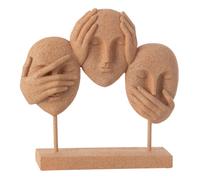 Statuette 3 Visages sur Socle Morris 30cm Terracotta