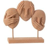 Statuette 3 Visages sur Socle Morris 30cm Terracotta