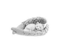 Statuette ange gardien pour chat 12 cm, pierre commémorative pour chat animal de compagnie, ange endormi décoratif pour chat en deuil, décoration de tombe animalière souvenir pour chat décédé